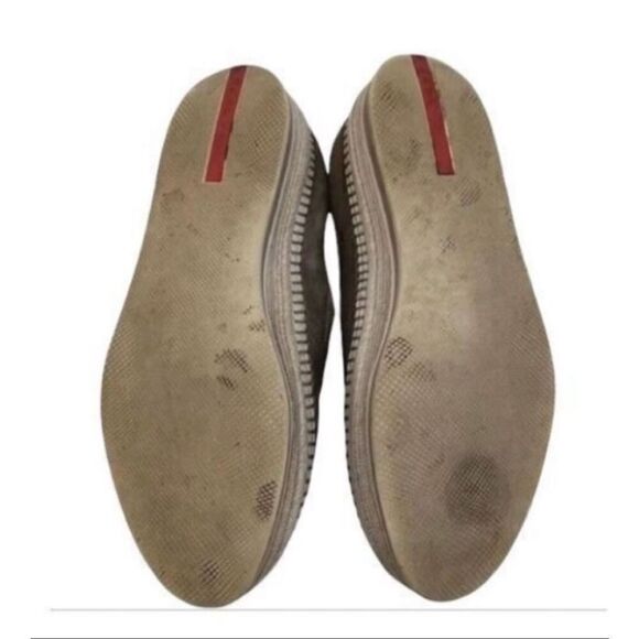 Prada Size 8 Slip On Espadrille Loafers Brown Leather Minimalist Old Money main image 6